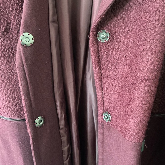 Avenue Burgundy Trench Snap-Closure Coat for Women - Picture 3 of 6